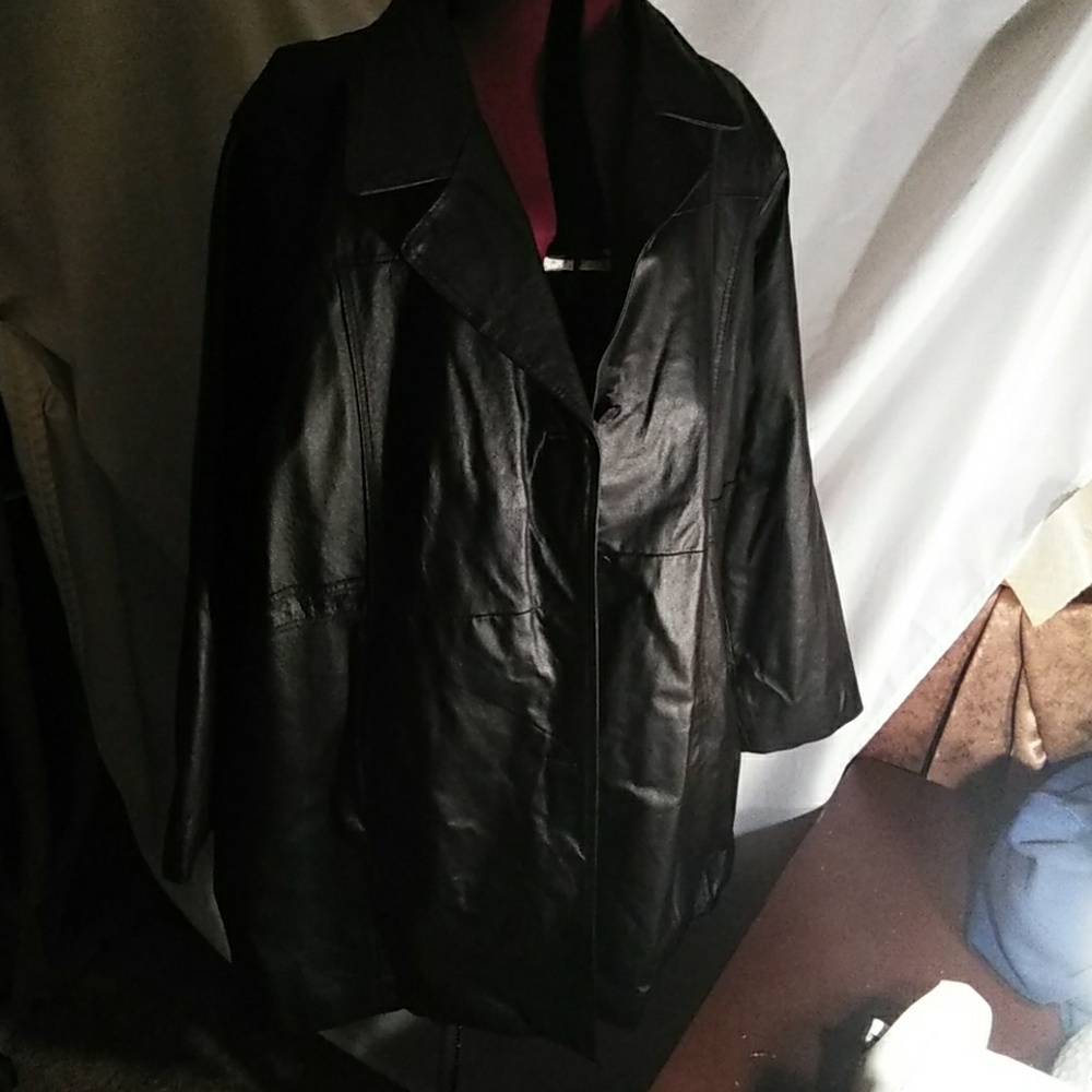 Long leather coat 2X